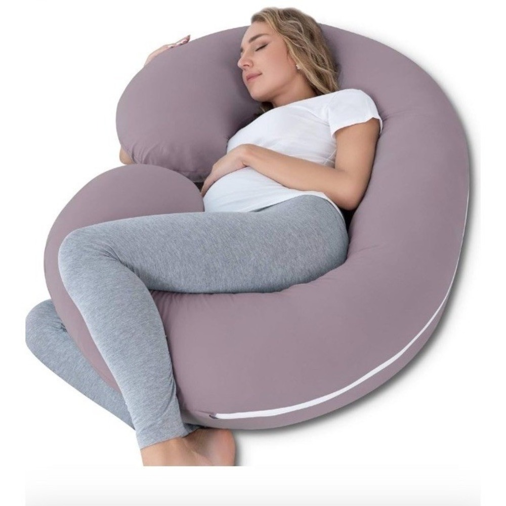 INSEN Pregnancy Pillow Cover Womens OS Lavender New C-Shape Jersey C446